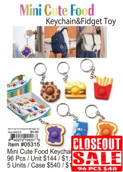 Mini Cute Food Keychain and Fidget Toy
